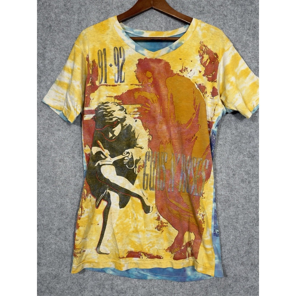 Vintage Guns N Roses Use Your Illusion 91-92 Tour Tie Dye All Over Print T Shirt